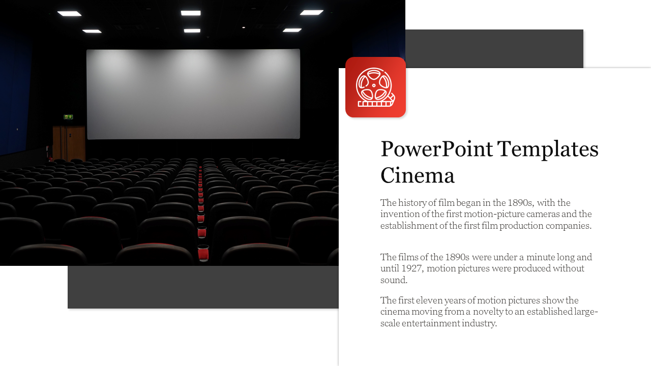 Free - Best PowerPoint Templates Cinema Presentation Slide